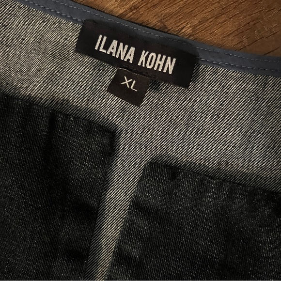 Ilana Kohn XL Denim Cotton Wide Leg Coverall Jumpsuit Oversized Slow Fashion - Picture 5 of 9